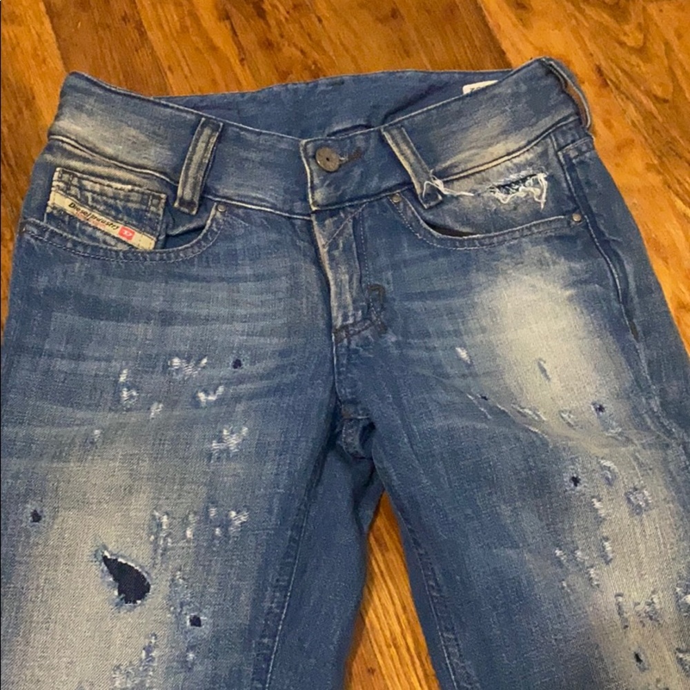 blue mid rise shorts